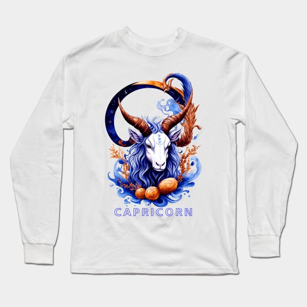 Zodiac sign Capricorn T-shirt Long Sleeve T-Shirt by Emotiondesign